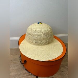 Hermes Full Set With Hat Box Straw hat Sz. 57
